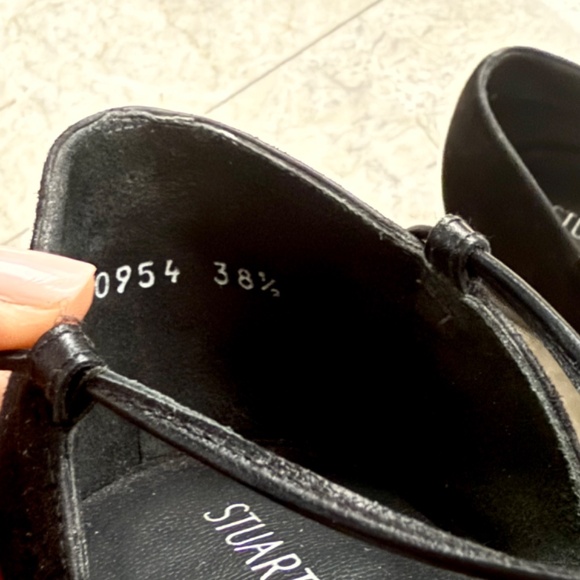 Stuart Weitzman Black Suede Lace Up Ballet Flats - Picture 8 of 8